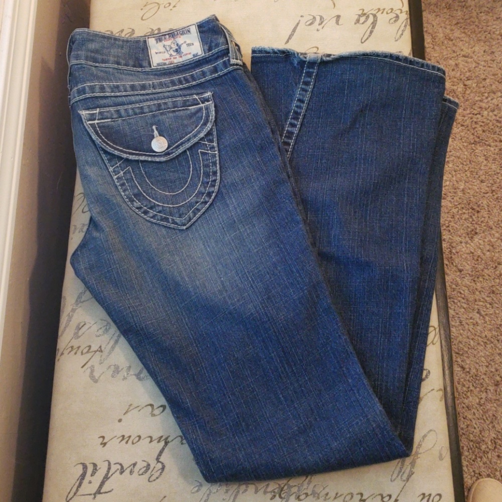 True Religion Wide Leg Dark Wash Joey